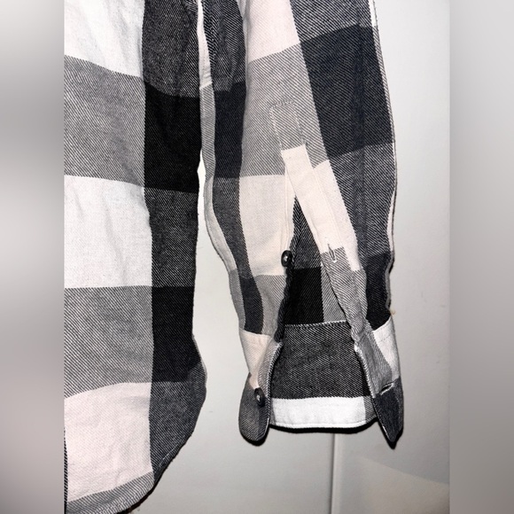 Woolrich Black White‎ Buffalo Plaid Shirt Jacket Men XL Heavy Cotton Vintage - Picture 6 of 8